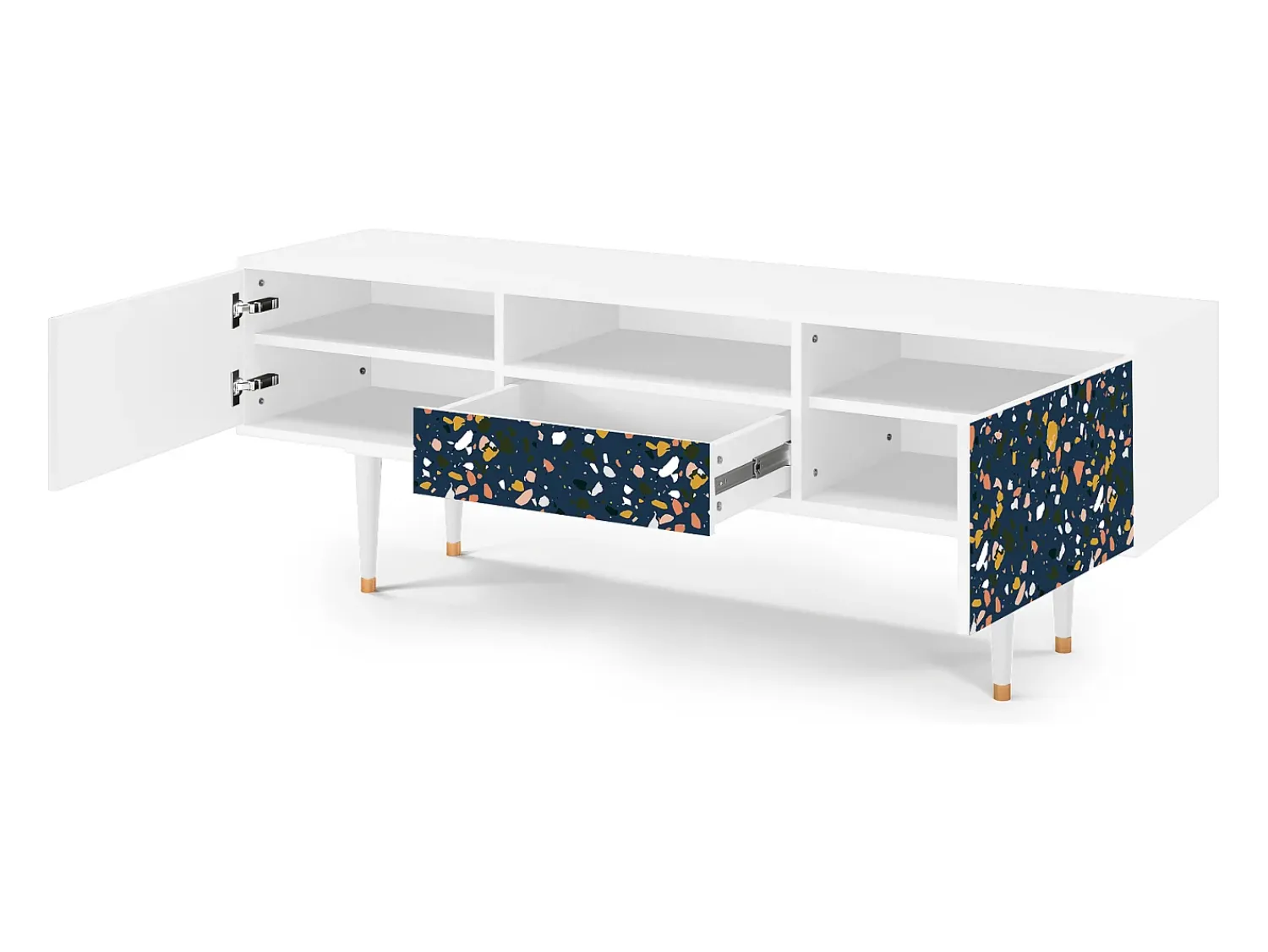 Móvel De Tv* Mueble de TV - 170х59х41 cm - T6 - Night Sky Langhterns, Branco Bege