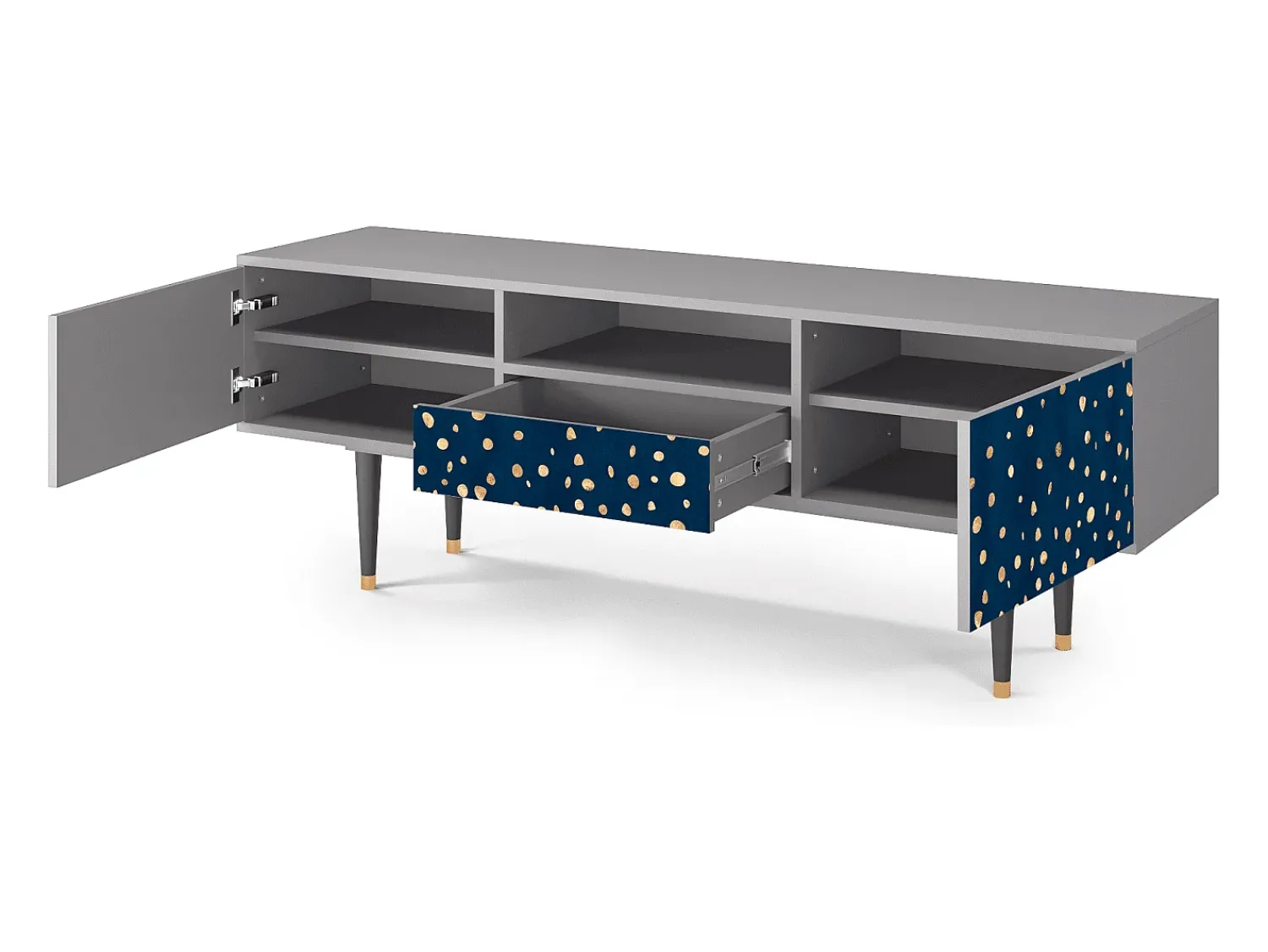 Móvel De Tv| Mueble de TV - 170х59х41 cm - T6 - Night Skies, Cinza Cinzento