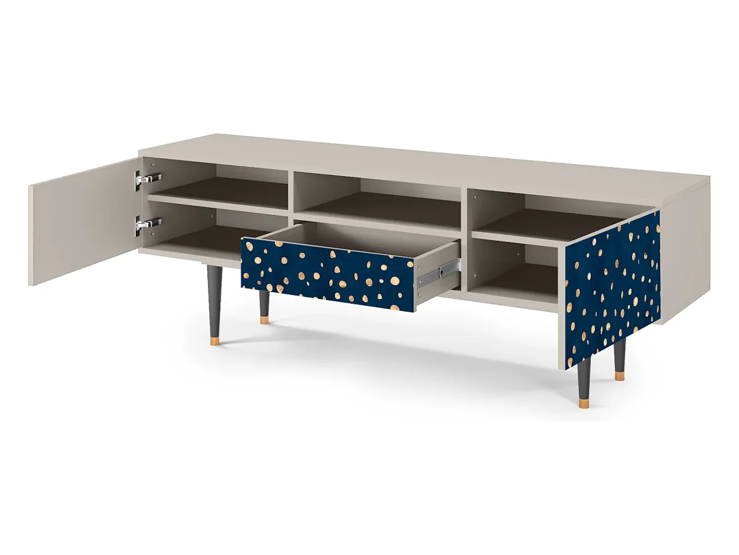 New Mueble de TV - 170х59х41 cm - T6 - Night Skies, Areia Bege