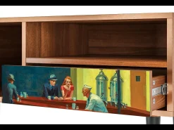 New Mueble de TV - 115х59х48 cm - T3 - Nighthawks by Hopper, Nogueira Castanho