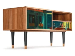 New Mueble de TV - 115х59х48 cm - T3 - Nighthawks by Hopper, Nogueira Castanho