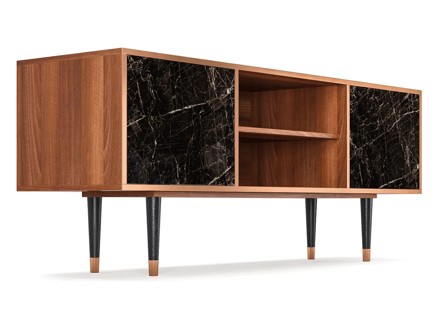 New Mueble de TV - 170х69х48 cm - T2 - Night Abyss, Nogueira Castanho
