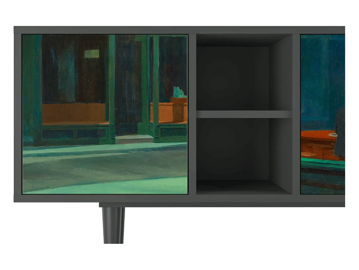 Mueble de TV - 150х69х41 cm - T5 - Nighthawks by Hopper, Antracite^ Móvel De Tv