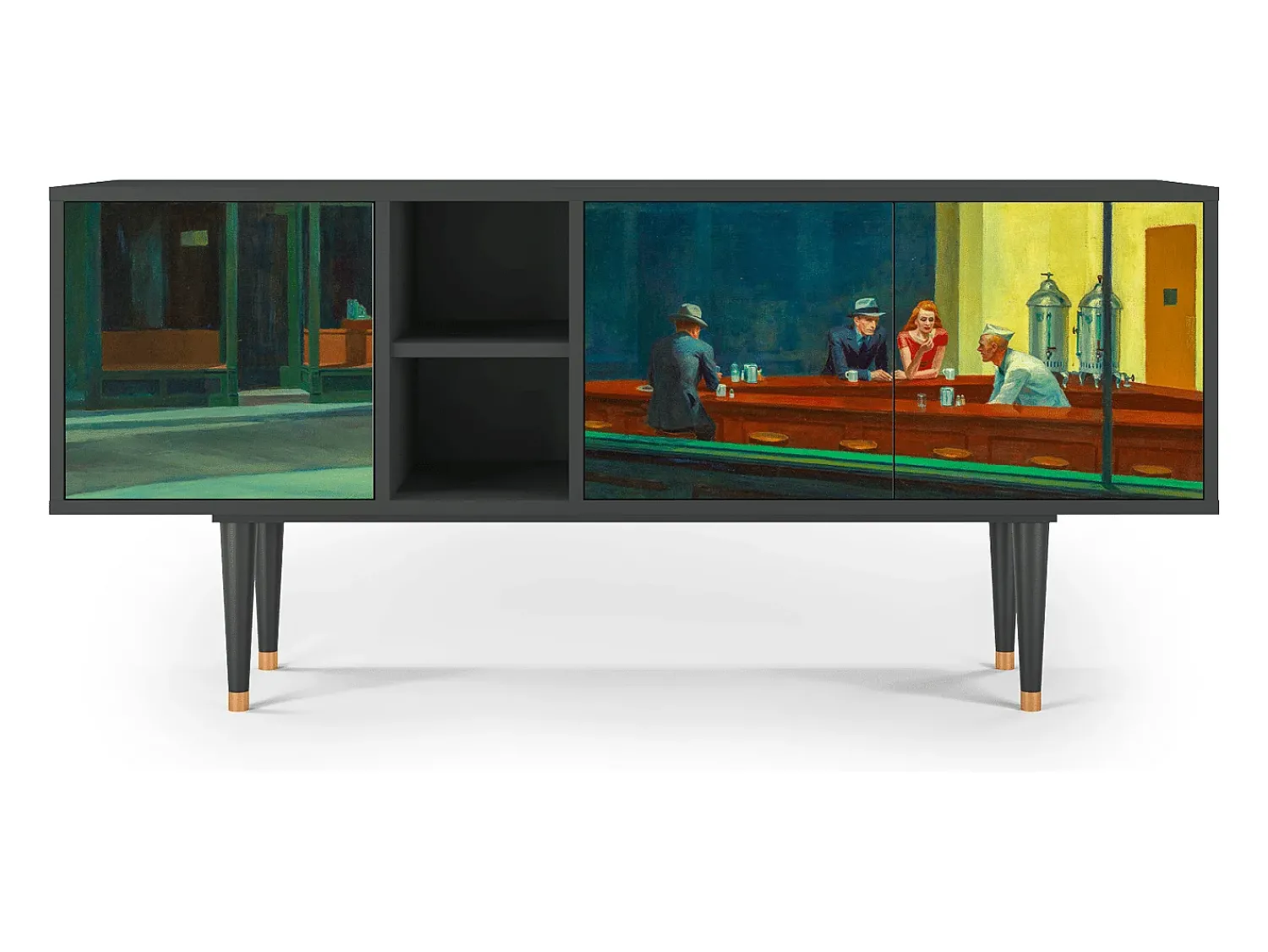 Mueble de TV - 150х69х41 cm - T5 - Nighthawks by Hopper, Antracite^ Móvel De Tv