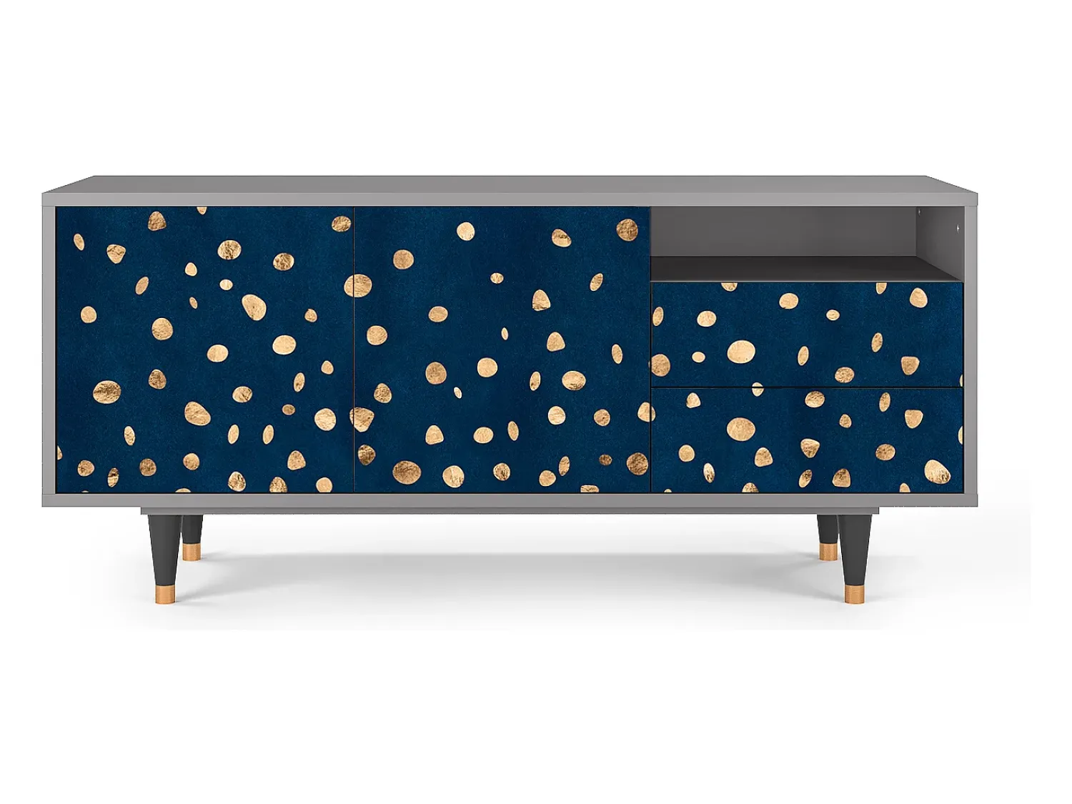 Mueble de TV - 125х56х41 cm - T7 - Night Skies, Cinza^ Móvel De Tv