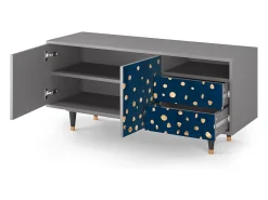 Mueble de TV - 125х56х41 cm - T7 - Night Skies, Cinza^ Móvel De Tv