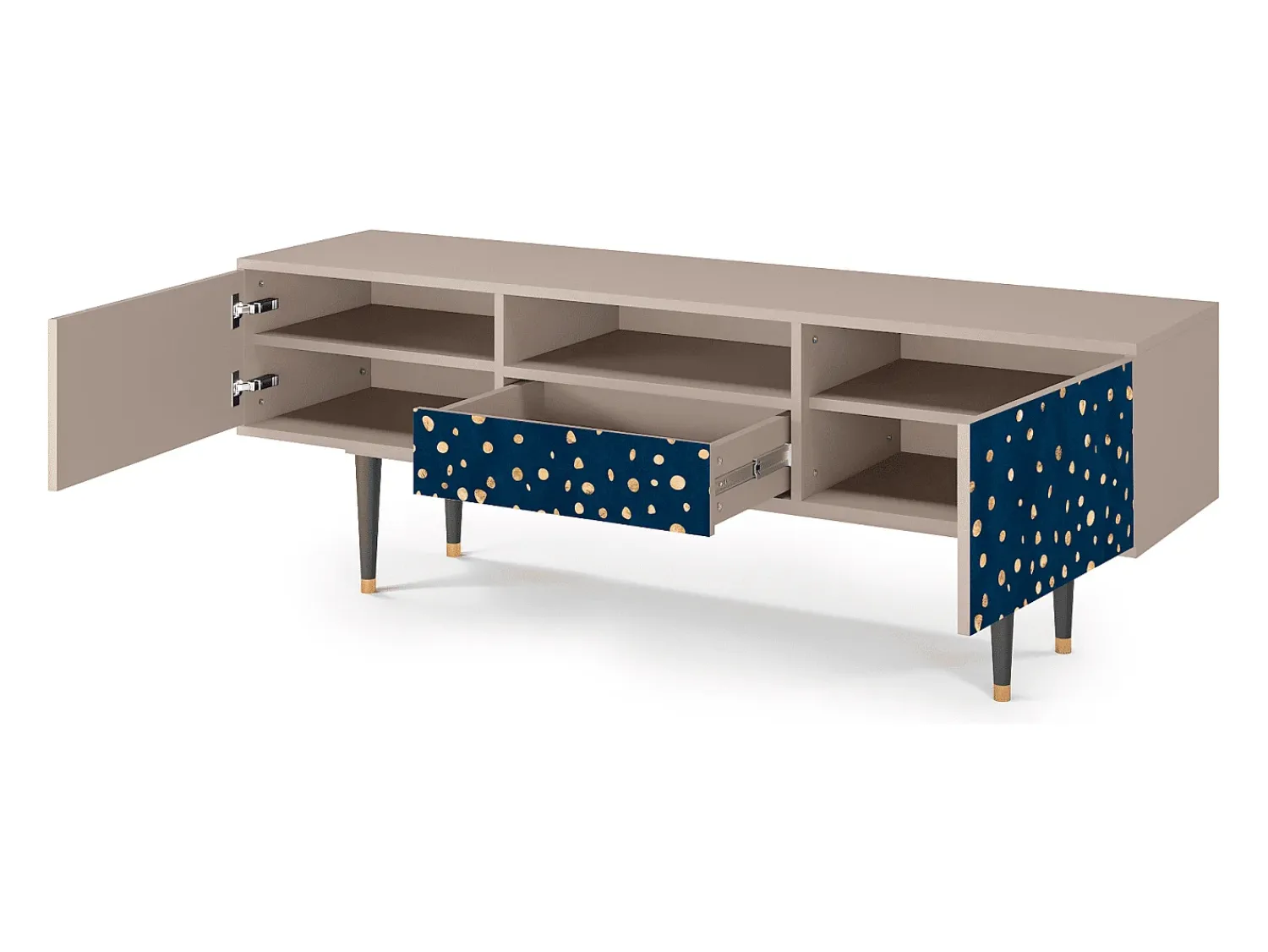 Móvel De Tv| Mueble de TV - 170х59х41 cm - T6 - Night Skies, Latte Bege