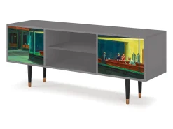 Móvel De Tv| Mueble de TV - 170х69х48 cm - T2 - Nighthawks by Hopper, Cinza Cinzento