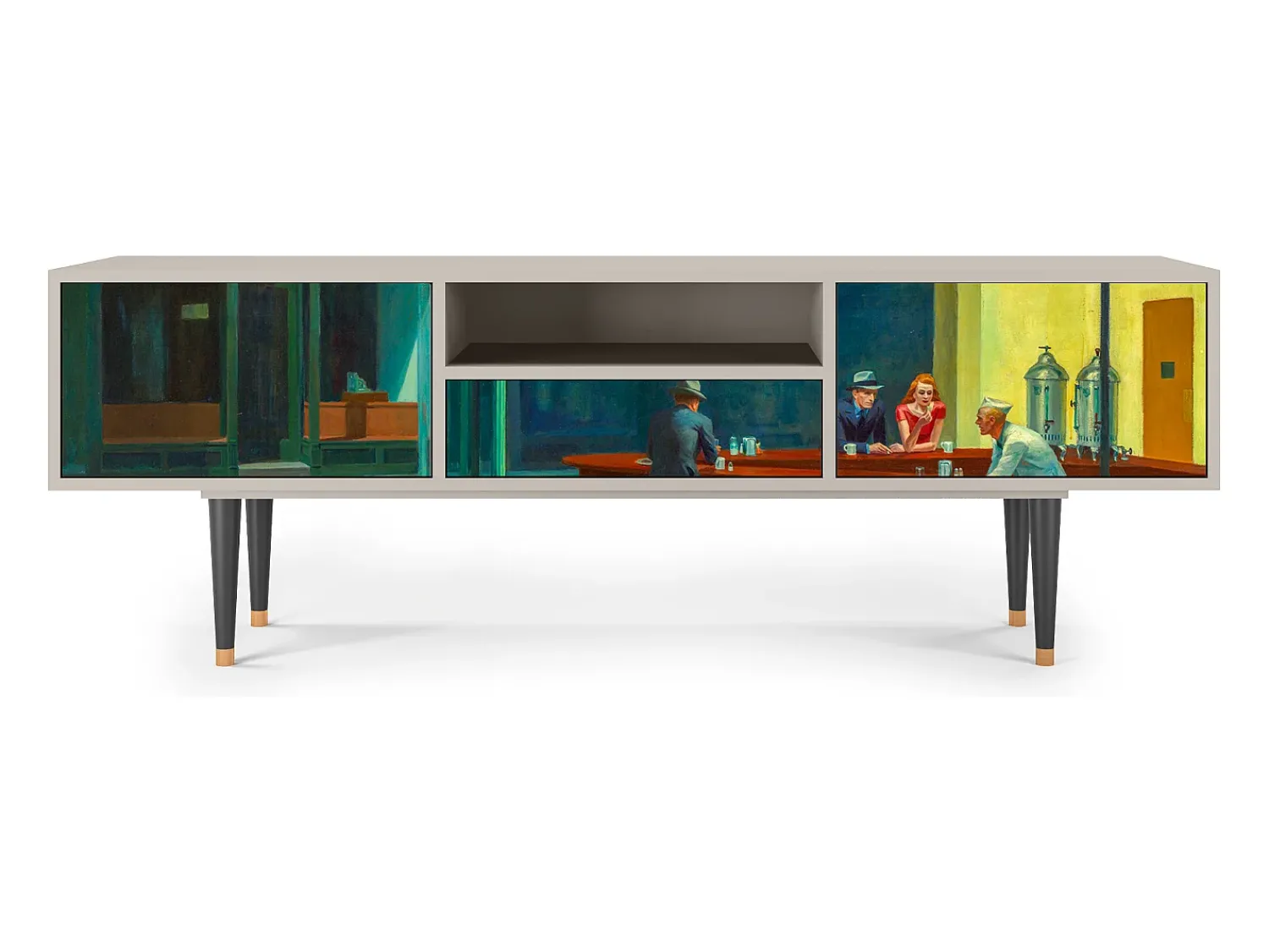 Outlet Mueble de TV - 170х59х41 cm - T6 - Nighthawks by Hopper, Areia Bege