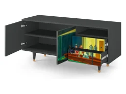 Móvel De Tv* Mueble de TV - 125х56х41 cm - T7 - Nighthawks by Hopper, Antracite Cinza antracite