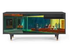 Móvel De Tv* Mueble de TV - 125х56х41 cm - T7 - Nighthawks by Hopper, Antracite Cinza antracite