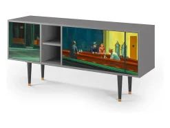 Sale Mueble de TV - 150х69х41 cm - T5 - Nighthawks by Hopper, Cinza Cinzento
