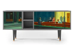 Sale Mueble de TV - 150х69х41 cm - T5 - Nighthawks by Hopper, Cinza Cinzento