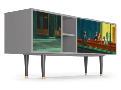 Sale Mueble de TV - 150х69х41 cm - T5 - Nighthawks by Hopper, Cinza Cinzento