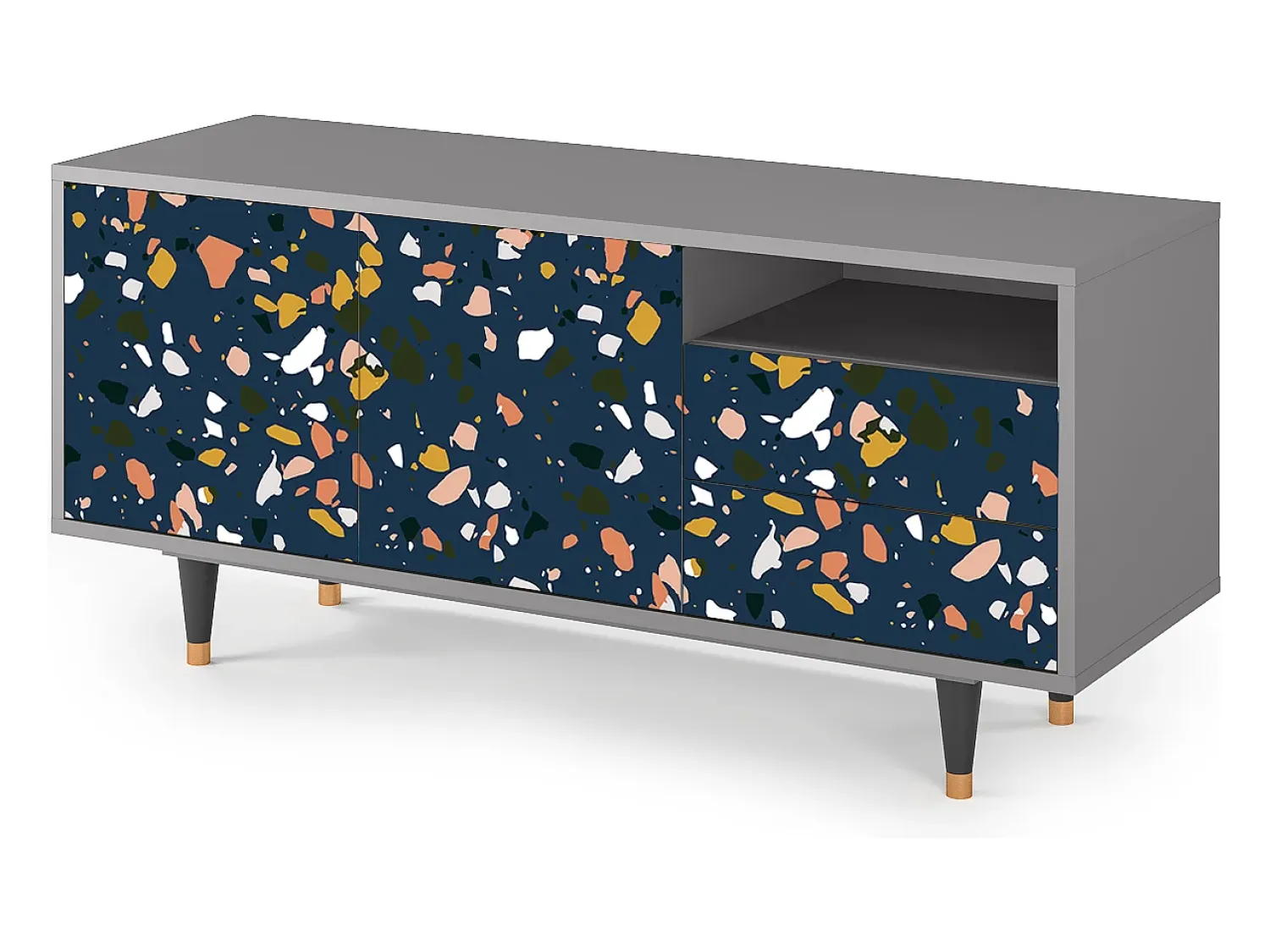 Móvel De Tv* Mueble de TV - 125х56х41 cm - T7 - Night Sky Langhterns, Cinza Cinzento