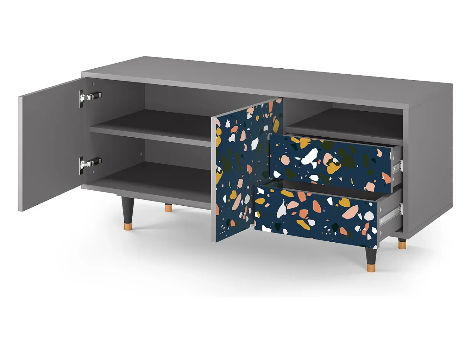 Móvel De Tv* Mueble de TV - 125х56х41 cm - T7 - Night Sky Langhterns, Cinza Cinzento