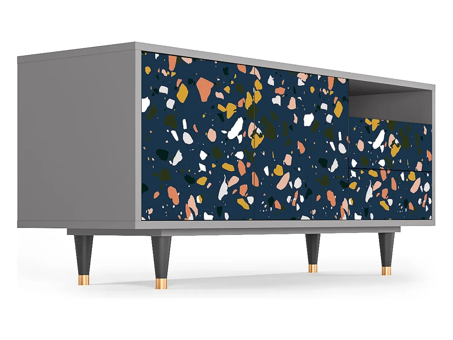 Móvel De Tv* Mueble de TV - 125х56х41 cm - T7 - Night Sky Langhterns, Cinza Cinzento