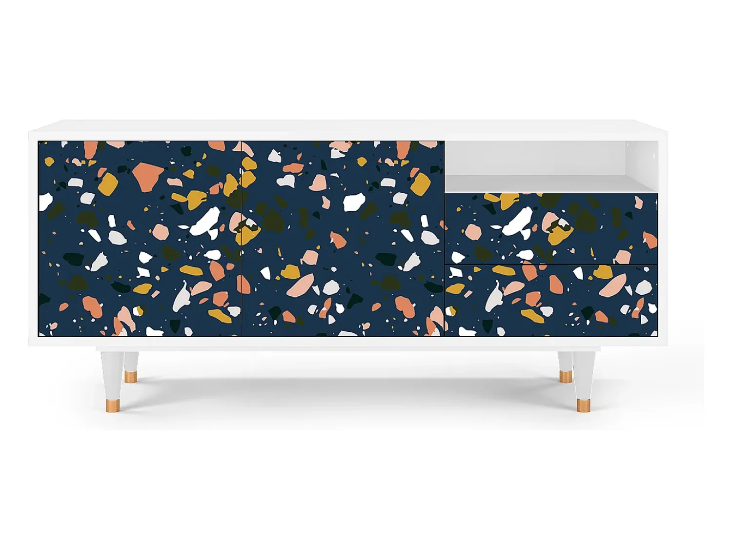 Móvel De Tv| Mueble de TV - 125х56х41 cm - T7 - Night Sky Langhterns, Branco Bege