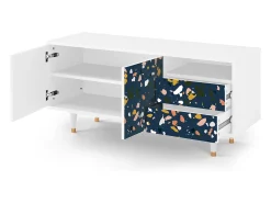 Móvel De Tv| Mueble de TV - 125х56х41 cm - T7 - Night Sky Langhterns, Branco Bege