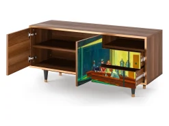 Móvel De Tv| Mueble de TV - 125х56х41 cm - T7 - Nighthawks by Hopper, Nogueira Castanho