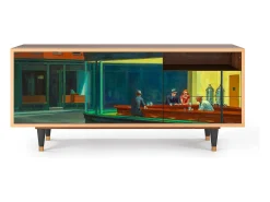 Móvel De Tv| Mueble de TV - 125х56х41 cm - T7 - Nighthawks by Hopper, Nogueira Castanho
