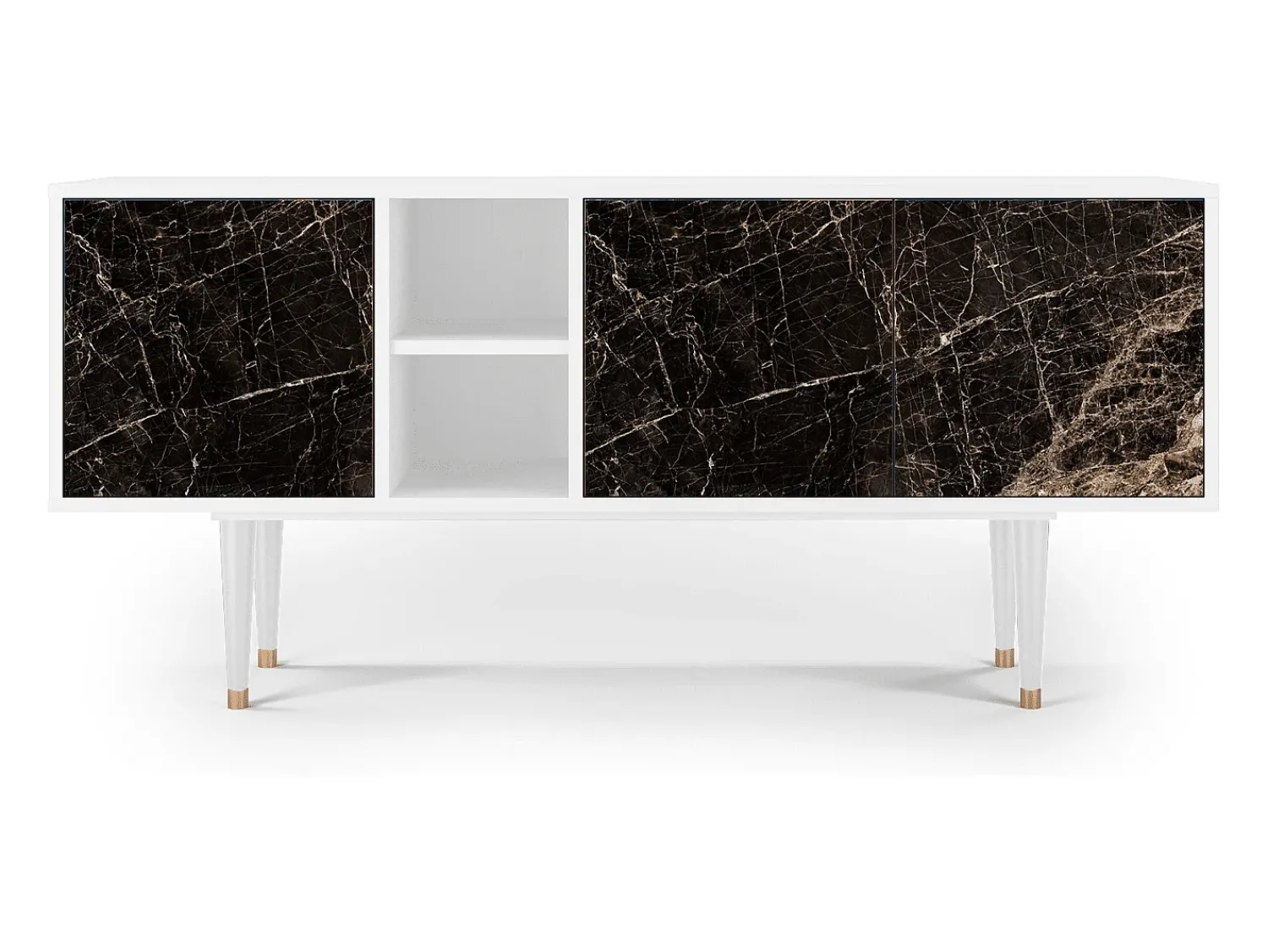Móvel De Tv* Mueble de TV - 150х69х41 cm - T5 - Night Abyss, Branco Bege