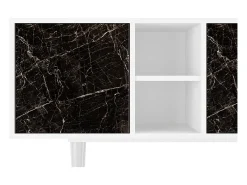 Móvel De Tv* Mueble de TV - 150х69х41 cm - T5 - Night Abyss, Branco Bege