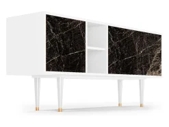 Móvel De Tv* Mueble de TV - 150х69х41 cm - T5 - Night Abyss, Branco Bege