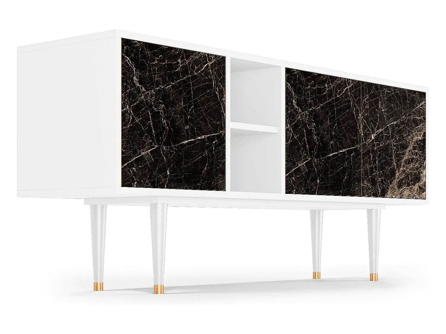 Móvel De Tv* Mueble de TV - 150х69х41 cm - T5 - Night Abyss, Branco Bege