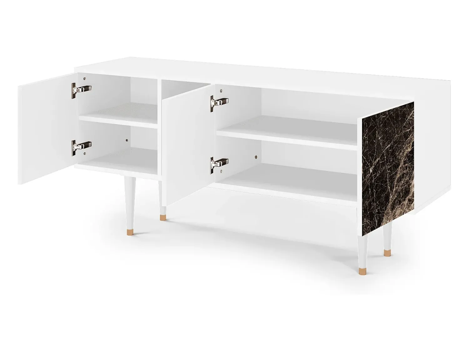 Móvel De Tv* Mueble de TV - 150х69х41 cm - T5 - Night Abyss, Branco Bege