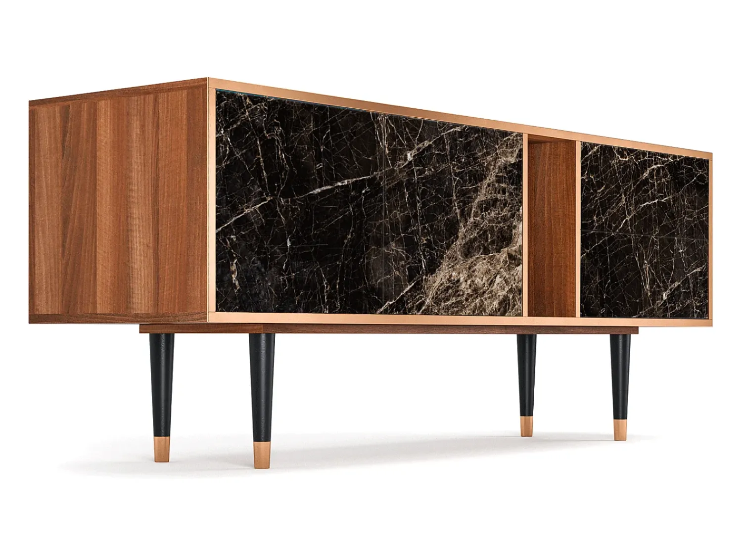 Móvel De Tv* Mueble de TV - 170х69х48 cm - T1 - Night Abyss, Nogueira Castanho
