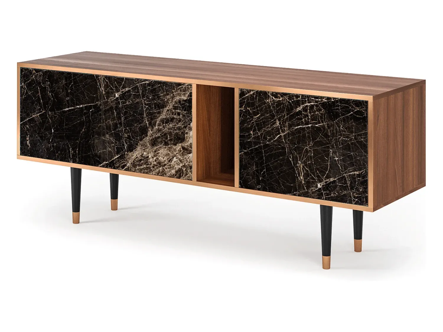 Móvel De Tv* Mueble de TV - 170х69х48 cm - T1 - Night Abyss, Nogueira Castanho