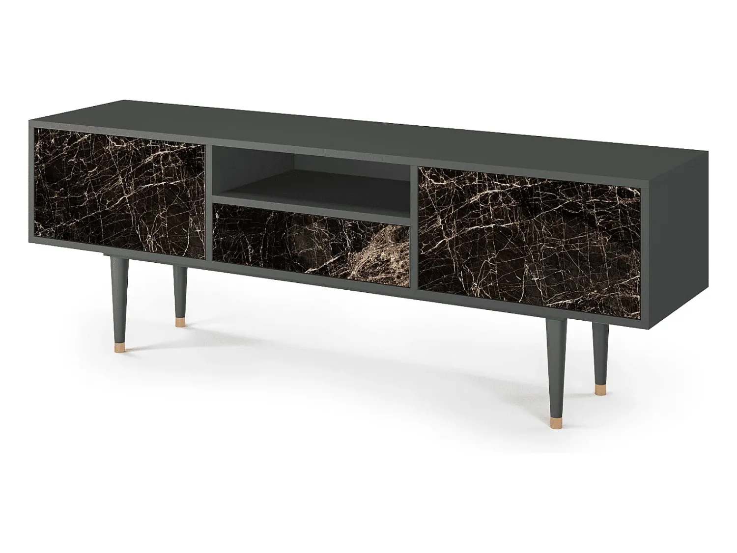 Móvel De Tv| Mueble de TV - 170х59х41 cm - T6 - Night Abyss, Antracite Cinza antracite