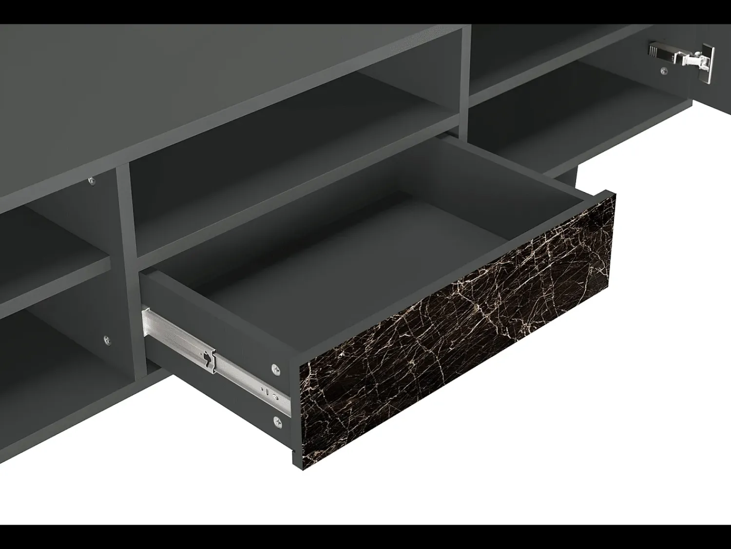 Móvel De Tv| Mueble de TV - 170х59х41 cm - T6 - Night Abyss, Antracite Cinza antracite
