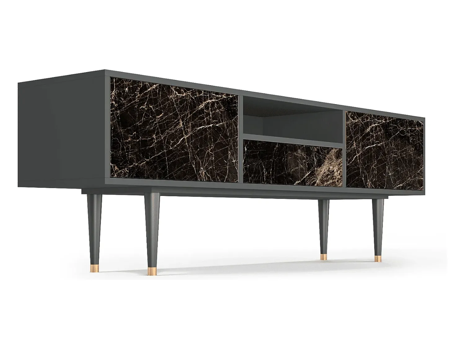 Móvel De Tv| Mueble de TV - 170х59х41 cm - T6 - Night Abyss, Antracite Cinza antracite