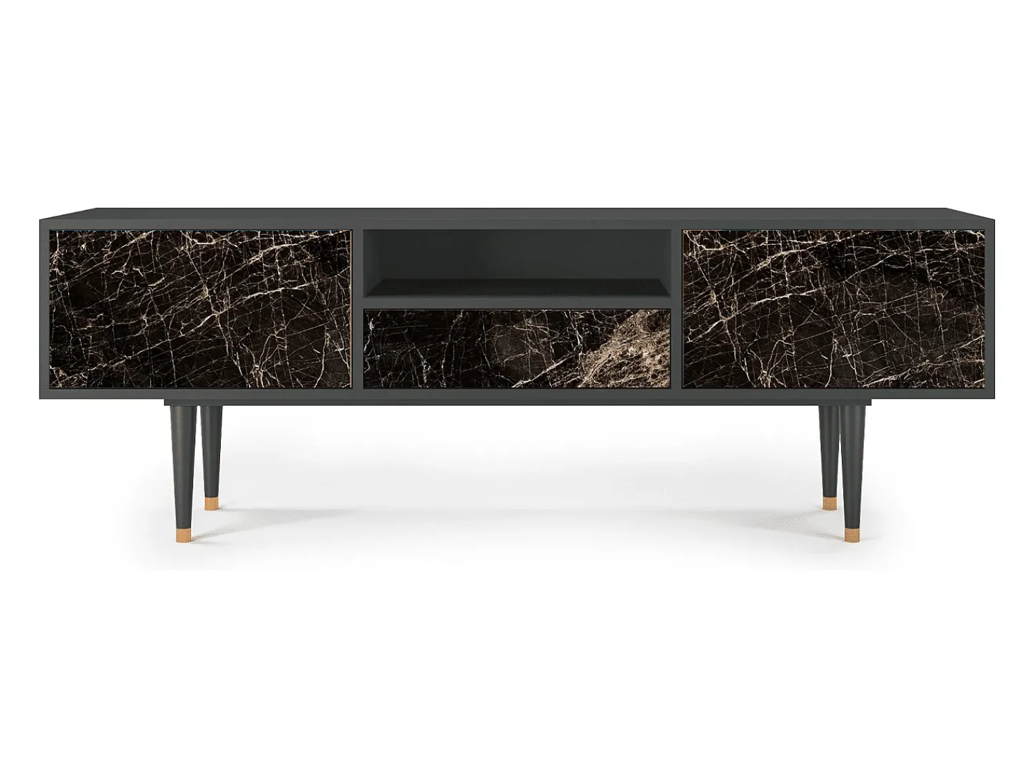 Móvel De Tv| Mueble de TV - 170х59х41 cm - T6 - Night Abyss, Antracite Cinza antracite