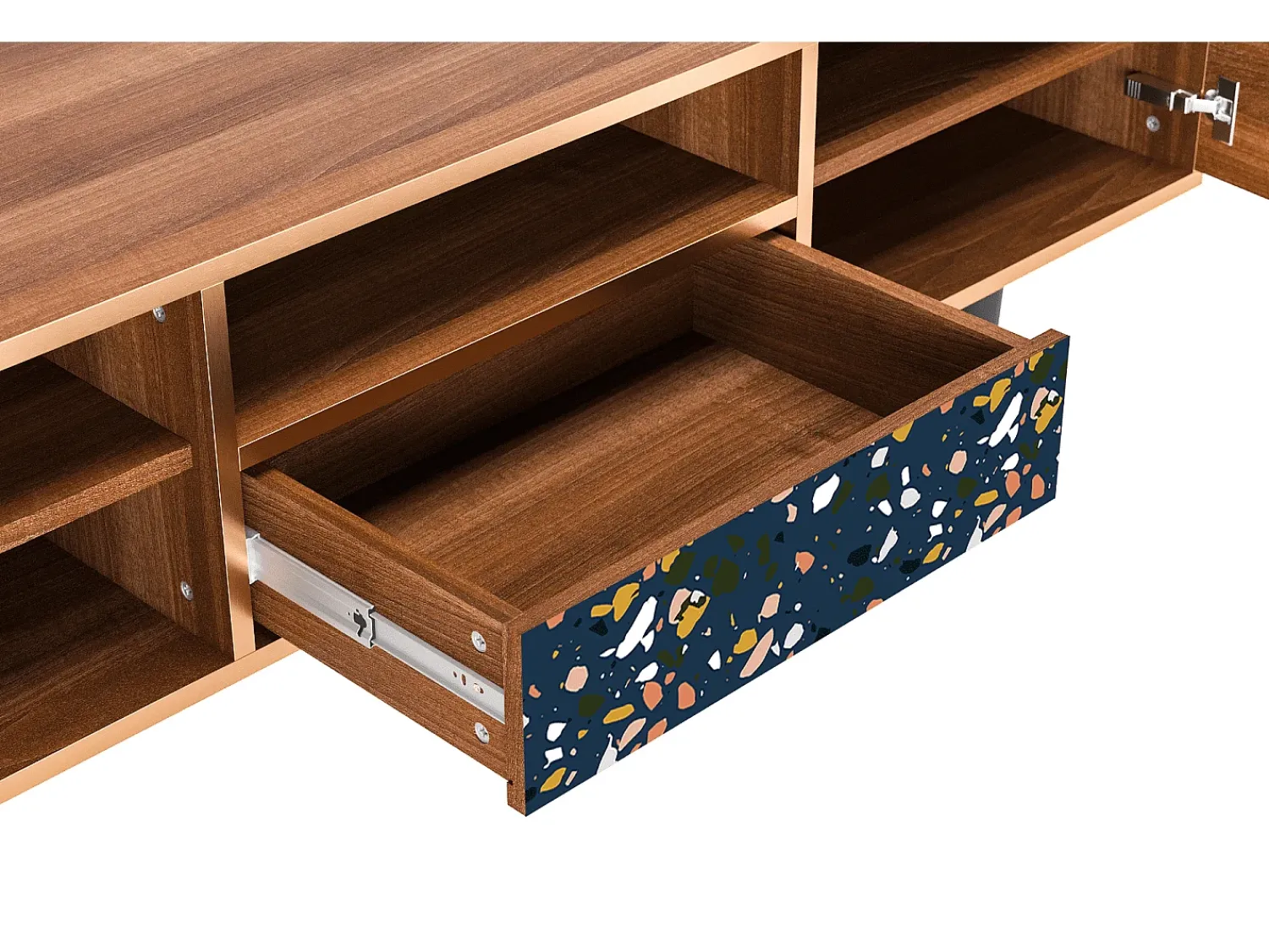 Mueble de TV - 170х59х41 cm - T6 - Night Sky Langhterns, Nogueira Castanho