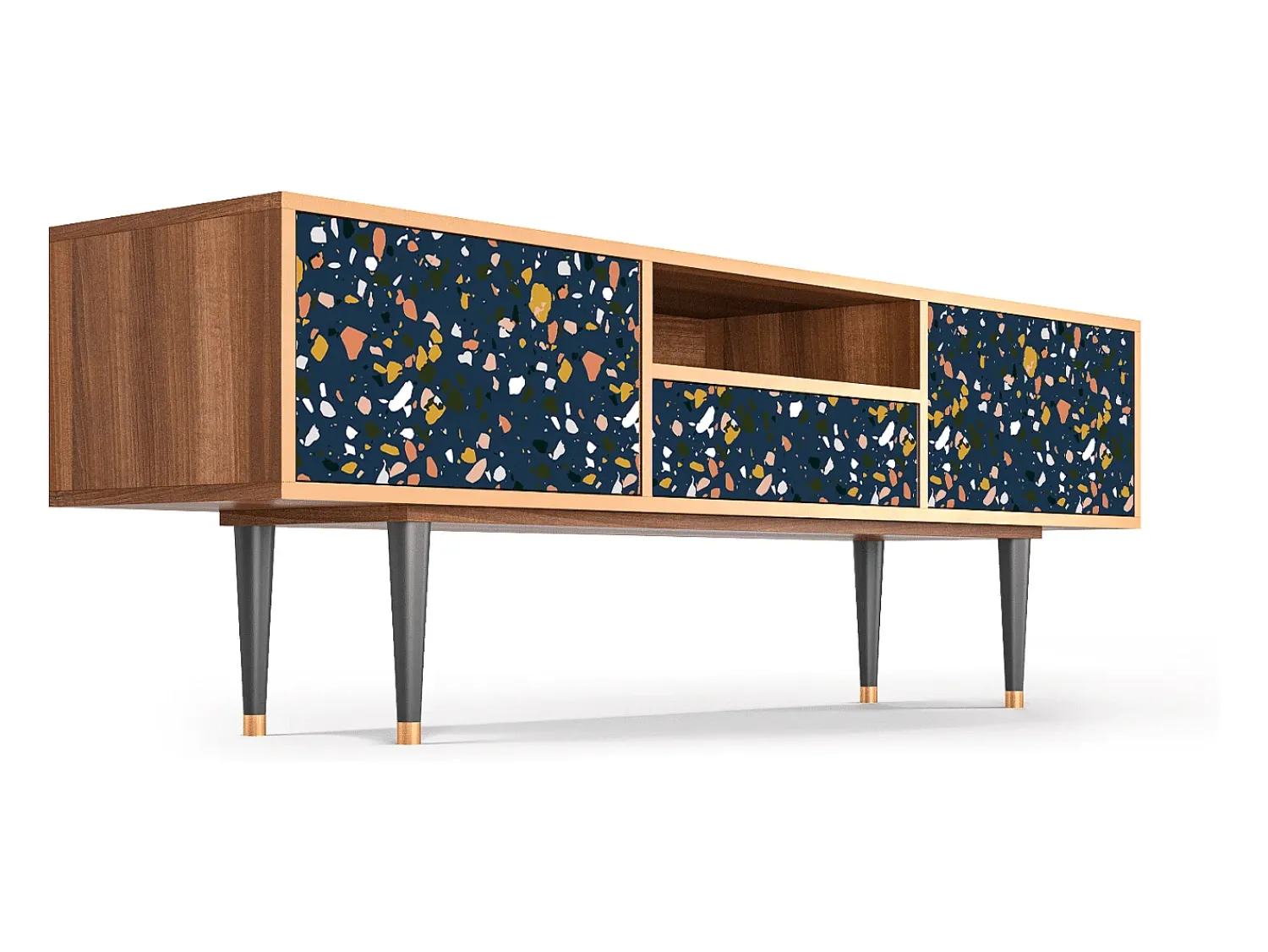Mueble de TV - 170х59х41 cm - T6 - Night Sky Langhterns, Nogueira Castanho