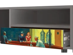 Mueble de TV - 115х59х48 cm - T3 - Nighthawks by Hopper, Cinza^ Móvel De Tv