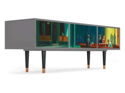 Móvel De Tv| Mueble de TV - 170х59х48 cm - T4 - Nighthawks by Hopper, Cinza Cinzento