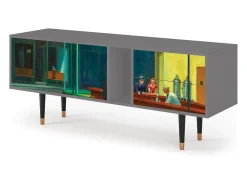 Móvel De Tv| Mueble de TV - 170х69х48 cm - T1 - Nighthawks by Hopper, Cinza Cinzento