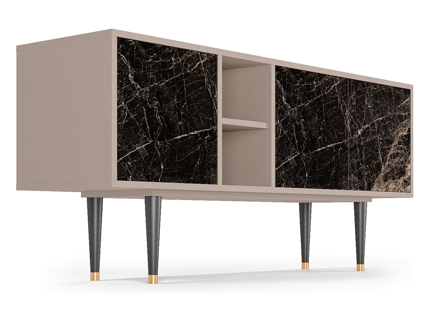 Móvel De Tv* Mueble de TV - 150х69х41 cm - T5 - Night Abyss, Latte Bege