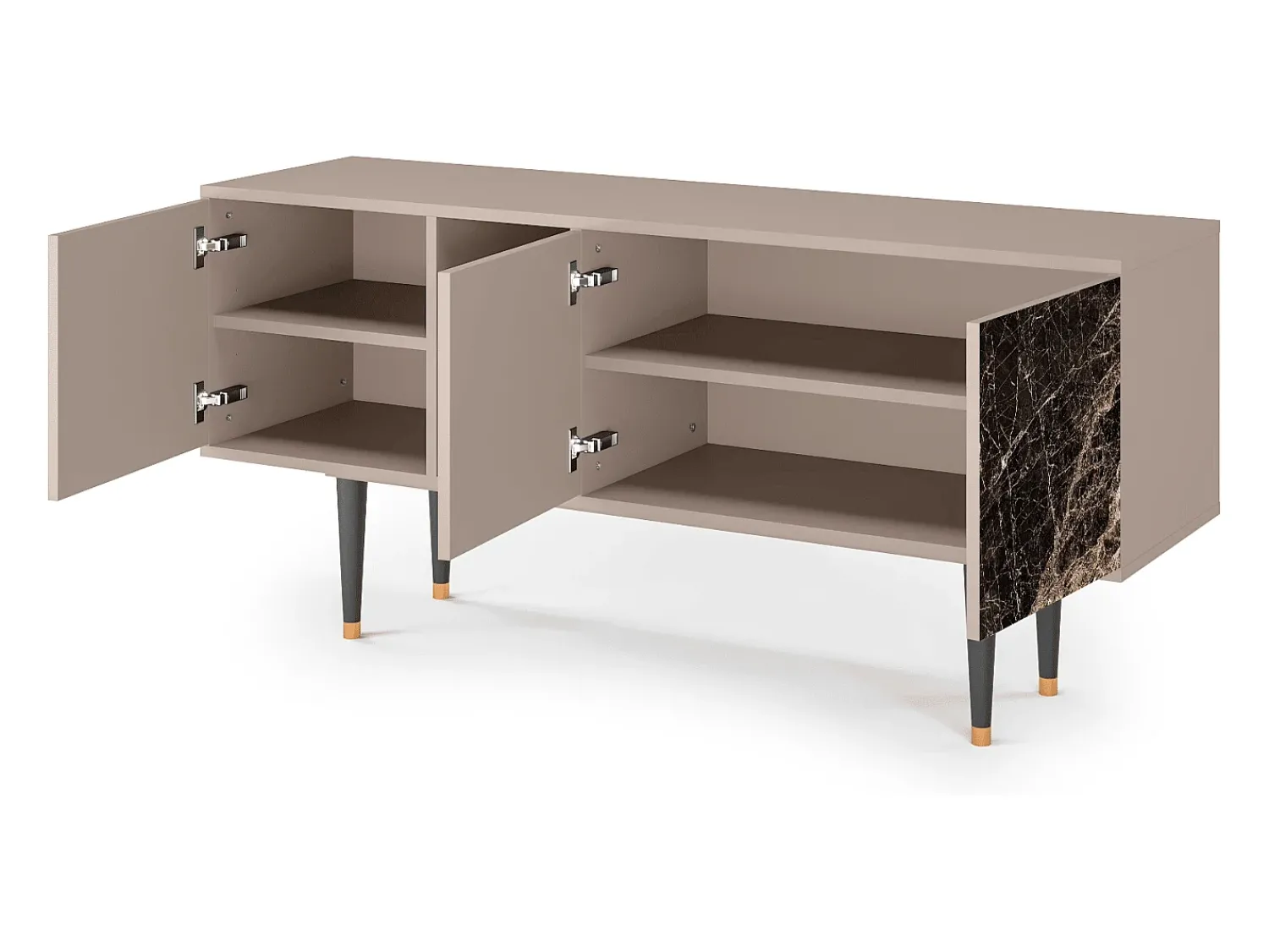 Móvel De Tv* Mueble de TV - 150х69х41 cm - T5 - Night Abyss, Latte Bege