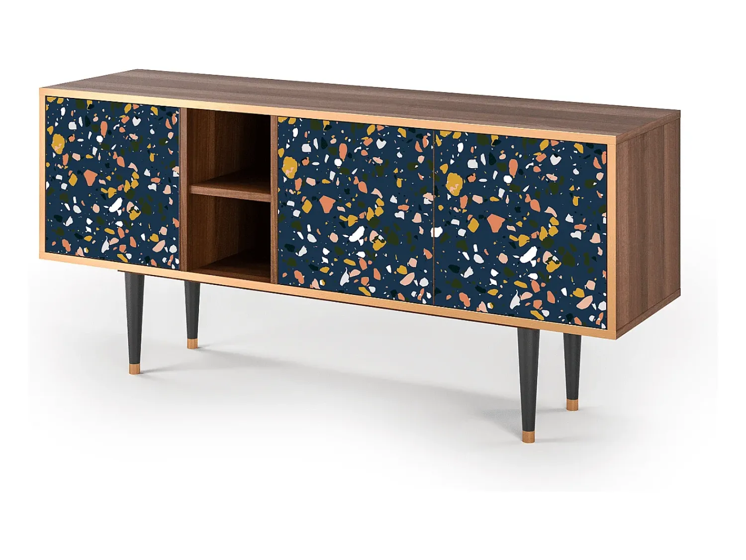 Móvel De Tv| Mueble de TV - 150х69х41 cm - T5 - Night Sky Langhterns, Nogueira Castanho