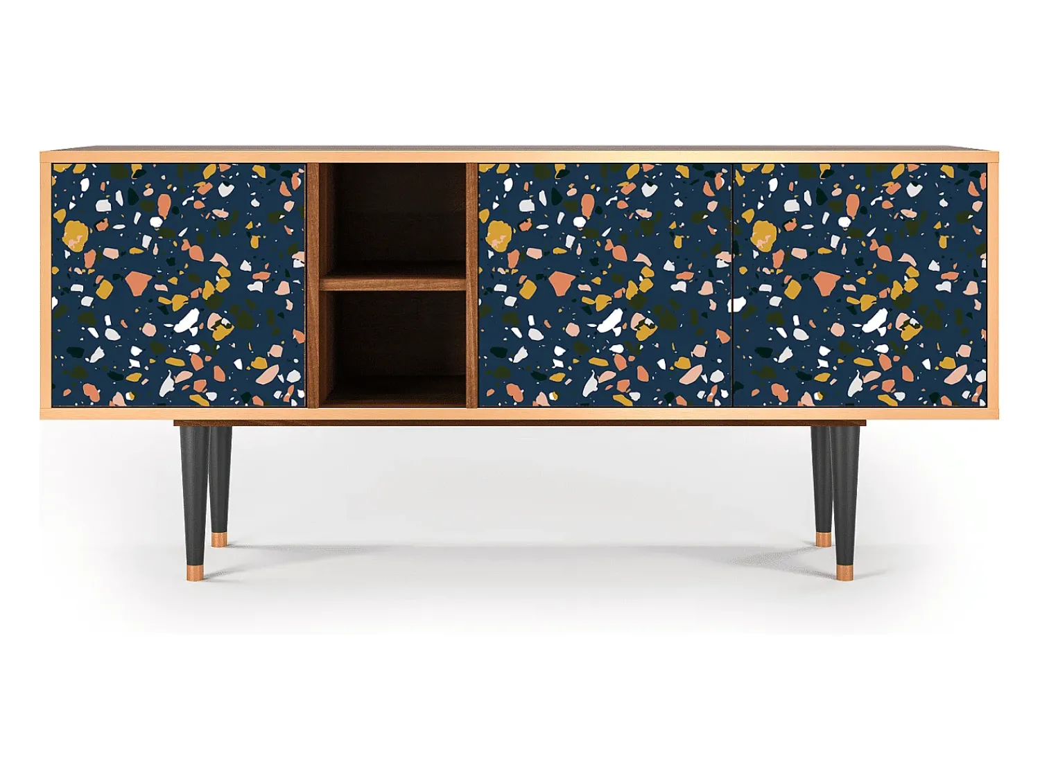 Móvel De Tv| Mueble de TV - 150х69х41 cm - T5 - Night Sky Langhterns, Nogueira Castanho