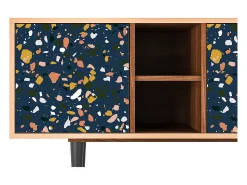Móvel De Tv| Mueble de TV - 150х69х41 cm - T5 - Night Sky Langhterns, Nogueira Castanho