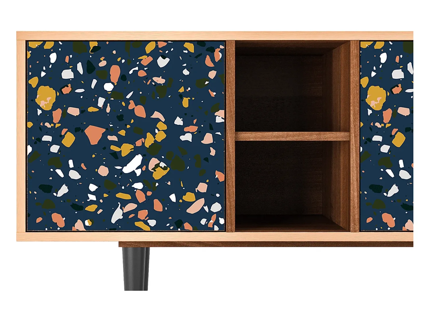 Móvel De Tv| Mueble de TV - 150х69х41 cm - T5 - Night Sky Langhterns, Nogueira Castanho