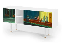 Clearance Mueble de TV - 150х69х41 cm - T5 - Nighthawks by Hopper, Branco Bege
