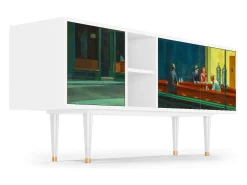 Clearance Mueble de TV - 150х69х41 cm - T5 - Nighthawks by Hopper, Branco Bege