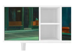 Clearance Mueble de TV - 150х69х41 cm - T5 - Nighthawks by Hopper, Branco Bege